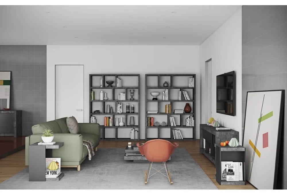 Bibliotecă în decor de beton TemaHome Berlin