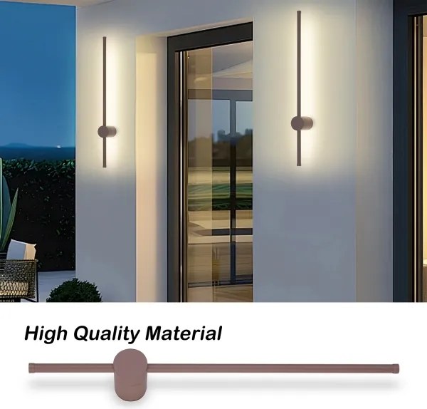 BRILAGI AURA - Aplică LED de exterior pentru perete, 12W/230V, 3000K, IP54, 65 cm, maro, CRI 90