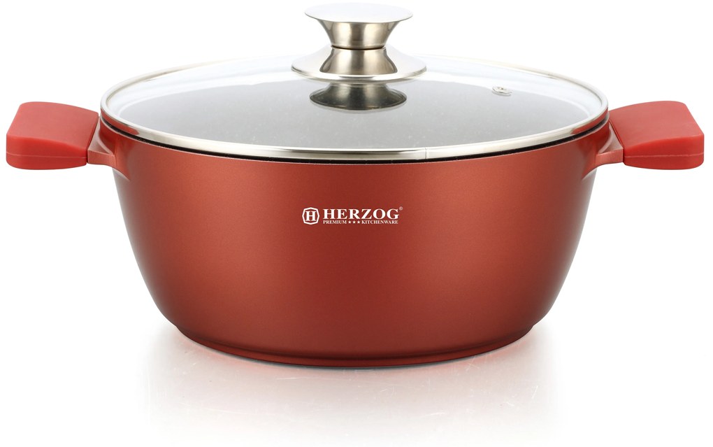 Set Oale marmorate 16 piese Herzog HR-ST16M - Burgundy