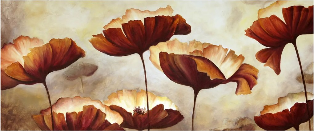 Tablou flori roșii (120x50 cm)