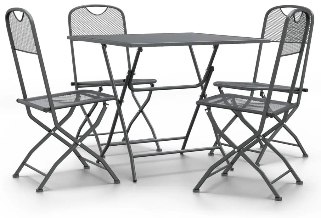 3084720 vidaXL Set mobilier grădină 5 piese antracit plasă metalică expandată