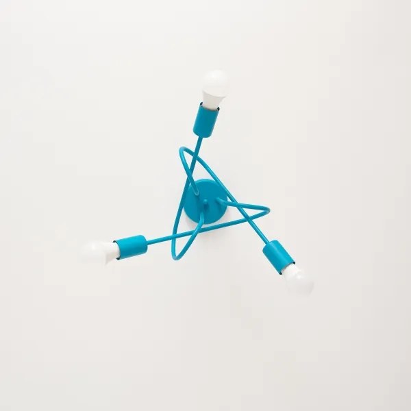 Lustră LED aplicată pentru copii OXFORD, 3xE27/15W/230V, albastră