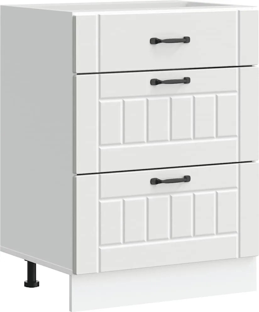 vidaXL Dulap de bază de bucătărie „Lucca” din lemn prelucrat alb