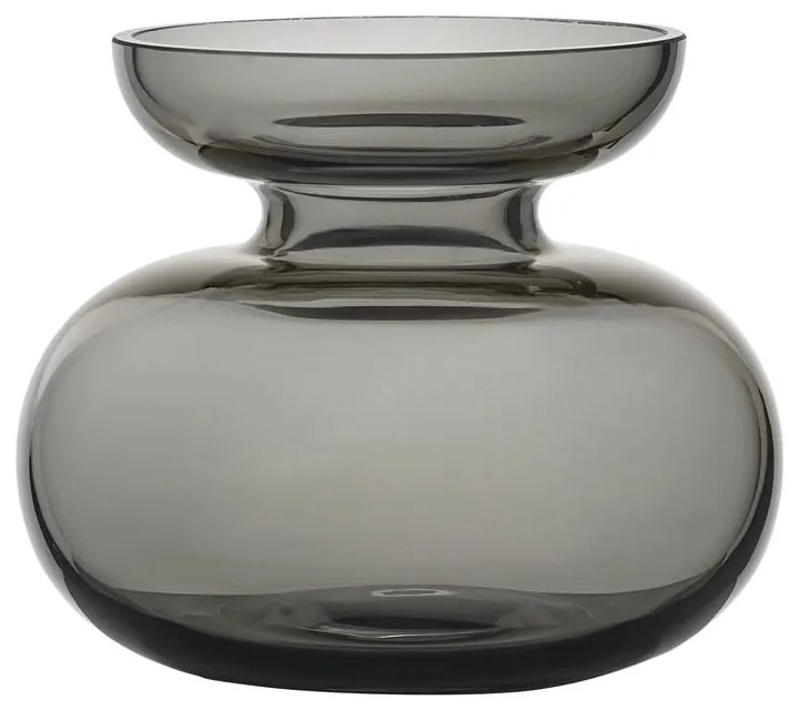 Vază gri deschis din sticlă lucrată manual (înălțime 9 cm) Inu – Zone