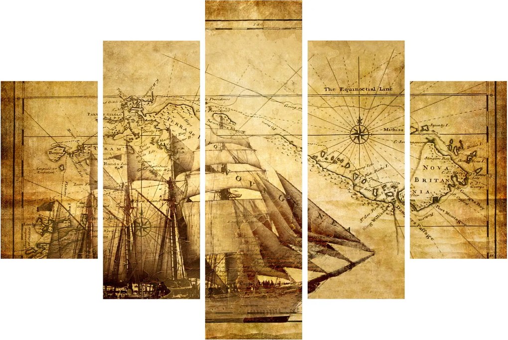 Tablou - Harta veche (150x105 cm)