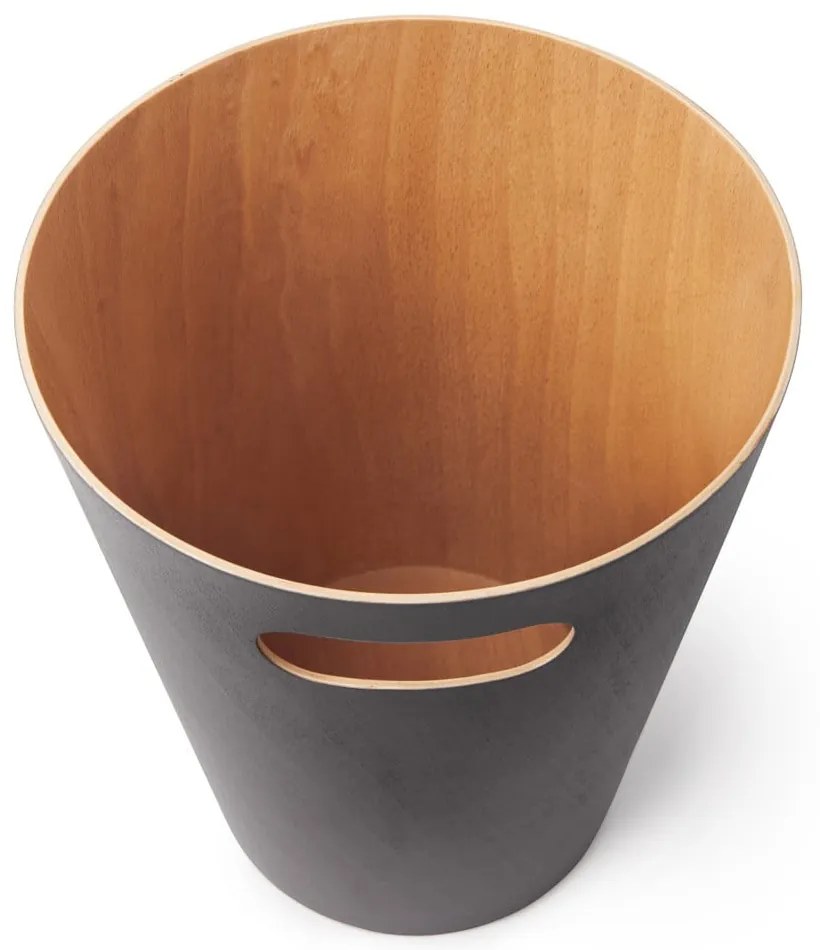 Coș de gunoi gri închis pentru birou 7,5 l Woodrow – Umbra