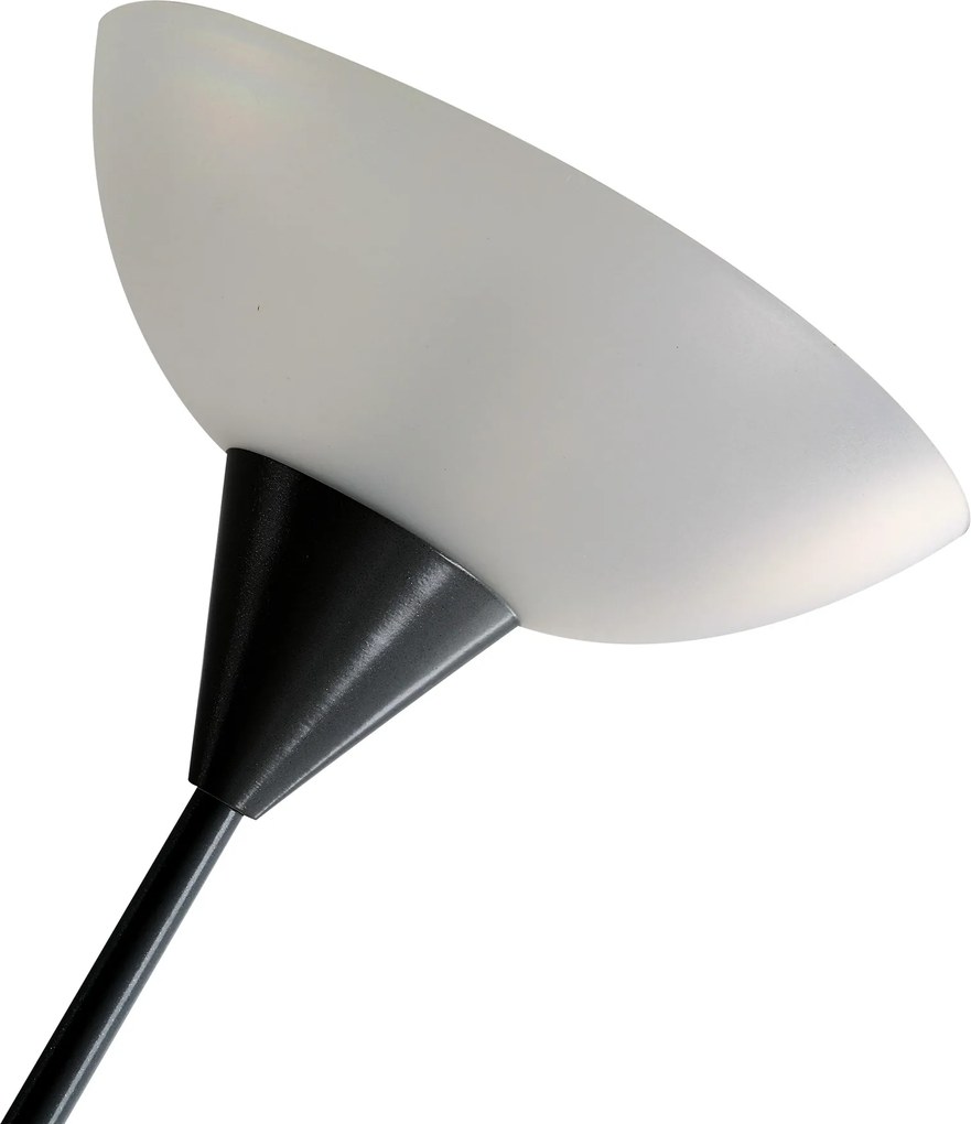 HOMCOM Lampada da terra a 2 Lampade regolabile forma madre-figlia moderna con base in acciaio per ufficio camera da letto soggiorno argento bianco Ф28 x 179.5Acm