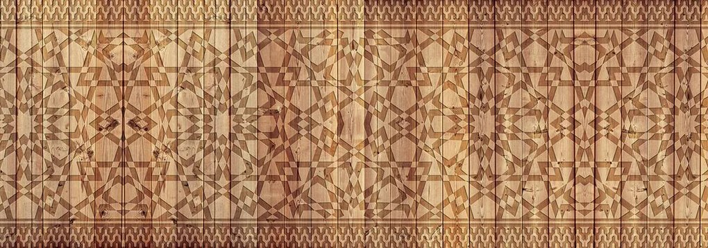 Fototapet - Ornament pentru scănduri din lemn (254x184 cm)