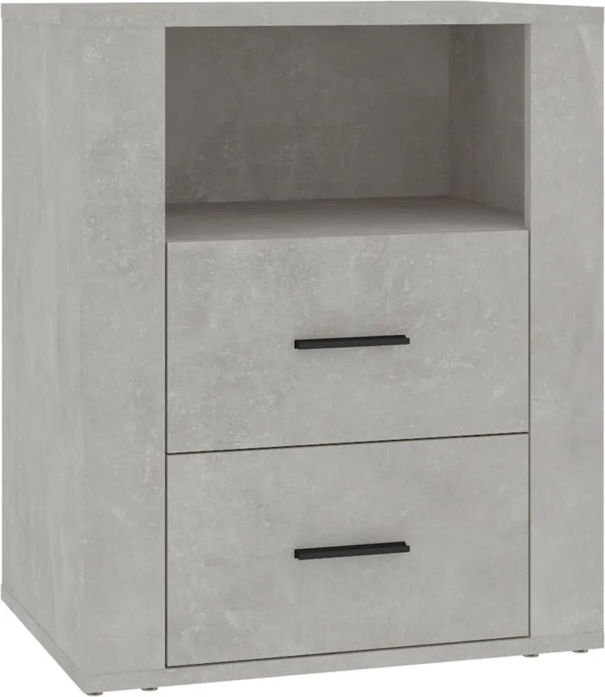 vidaXL Noptieră, gri beton, 50x36x60 cm, lemn prelucrat