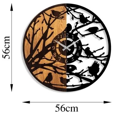 Ceas de perete d. 56 cm 1xAA lemn/metal