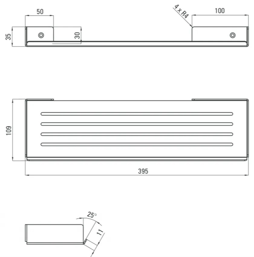 Etajera baie alb mat 40 cm Deante Mokko Alb mat