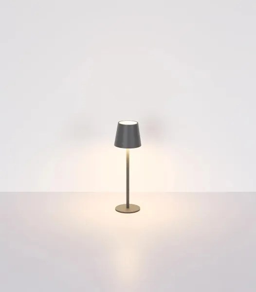 Globo 58488G-LED Lampă de masă VANNIE, reglabilă, cu control tactil, reîncărcabilă, pentru exterior, 3W/5V IP54 1800mAh gri