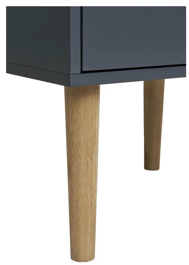 Noptiera Bisley, lemn vopsit, gri închis 40x35x55 cm