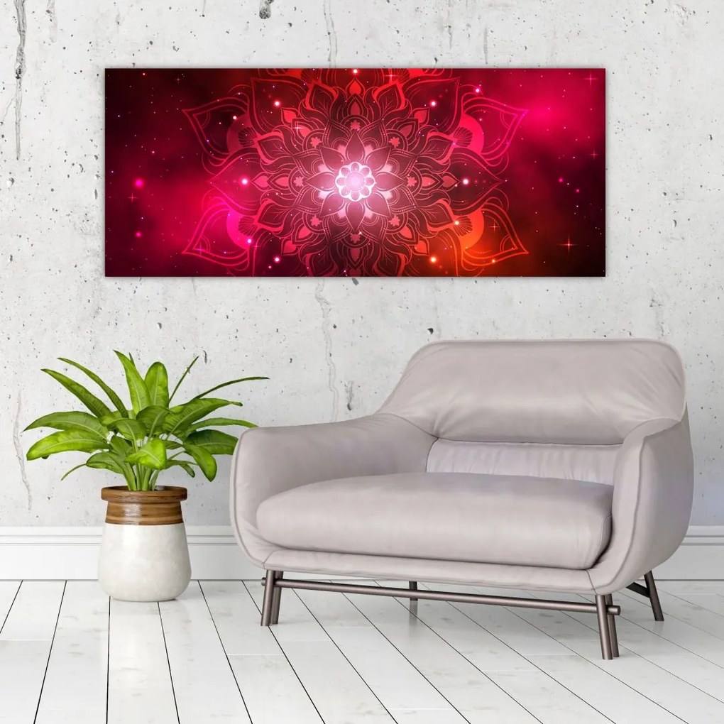 Tablou abstracției roșii (120x50 cm)