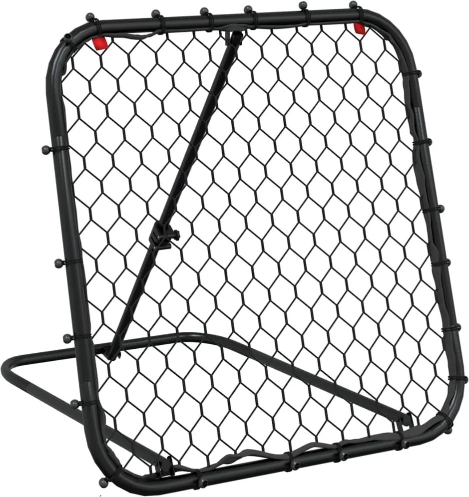 vidaXL Plasă de ricoșeu fotbal, reglabilă, negru, 84x73x60-80 cm, oțel