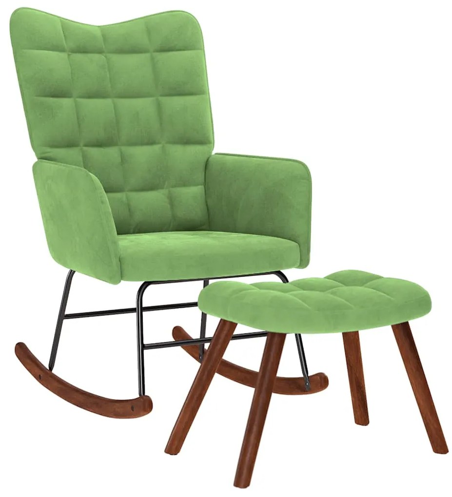 vidaXL Scaun balansoar cu scaun catifea verde deschis