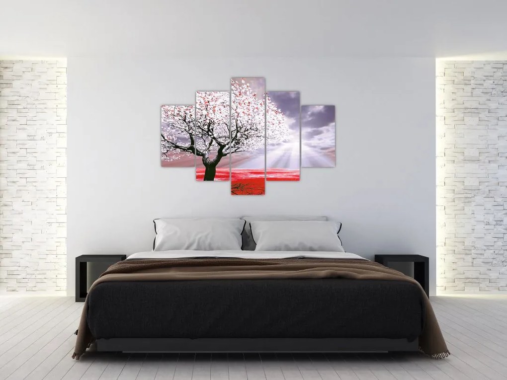 Tablou cu pomul roșu (150x105 cm)