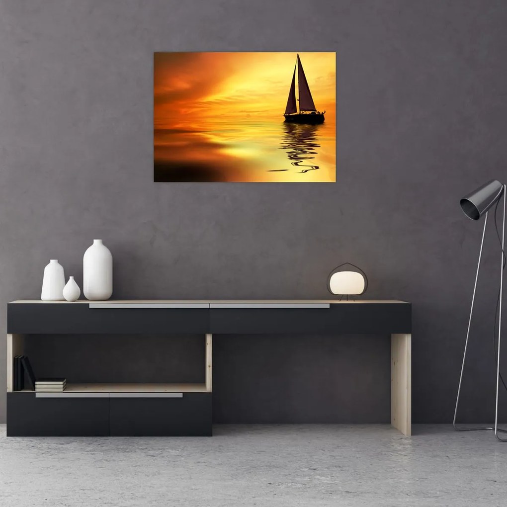Tablou - Sailboat la apus de soare (70x50 cm)