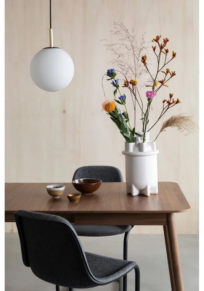 Masă de dining extensibilă cu blat cu aspect de lemn de nuc 80x120 cm Glimps – Zuiver