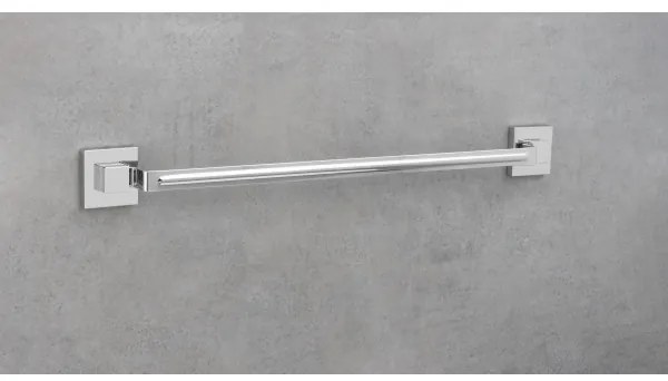 WENKO 22684100 - Suport pentru prosoape VACUUM-LOC QUADRO ED, 60,5 x 6 cm, argintiu / crom lucios