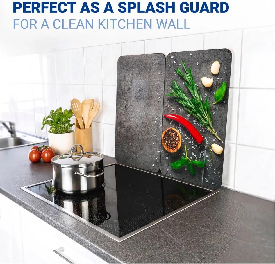 Protecții de aragaz 2 buc. din sticlă temperată 52x30 cm Rosemary - Maximex