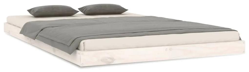 823450 vidaXL Cadru de pat, alb, 120x200 cm, lemn masiv de pin