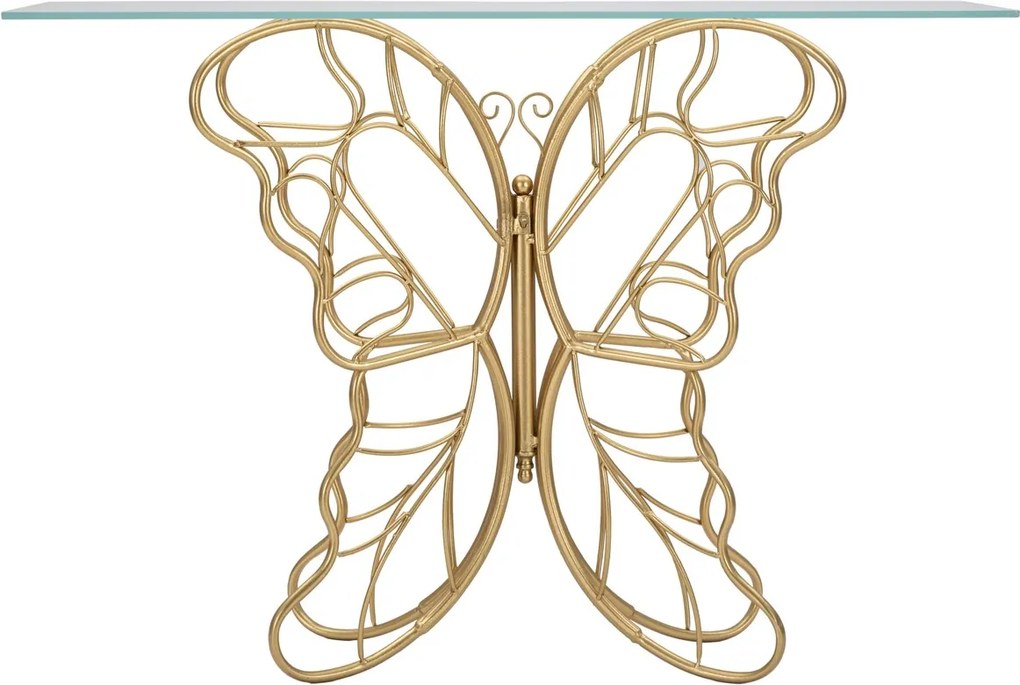 Consola Butterfly, Mauro Ferretti, 110x40x76 cm, fier, auriu