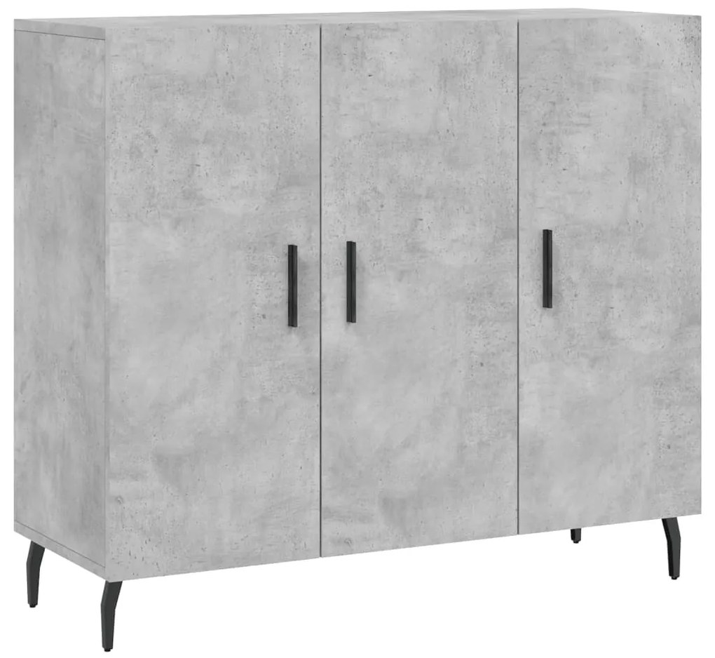 828128 vidaXL Dulap, gri beton, 90x34x80 cm, lemn compozit