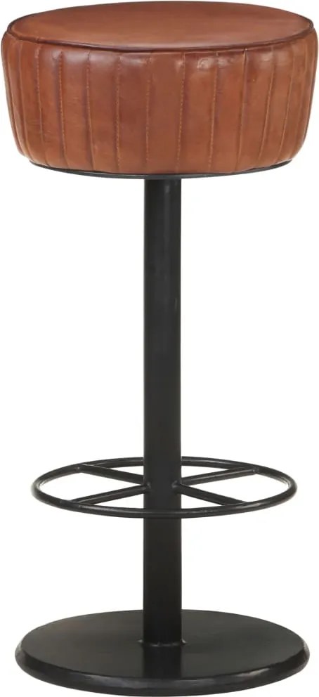 vidaXL Scaun de bar, maro, piele naturală