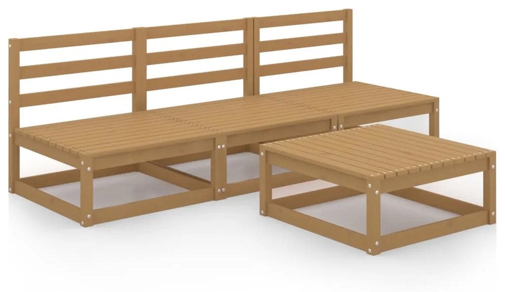 3075307 vidaXL Set mobilier de grădină, 4 piese, maro miere, lemn masiv de pin
