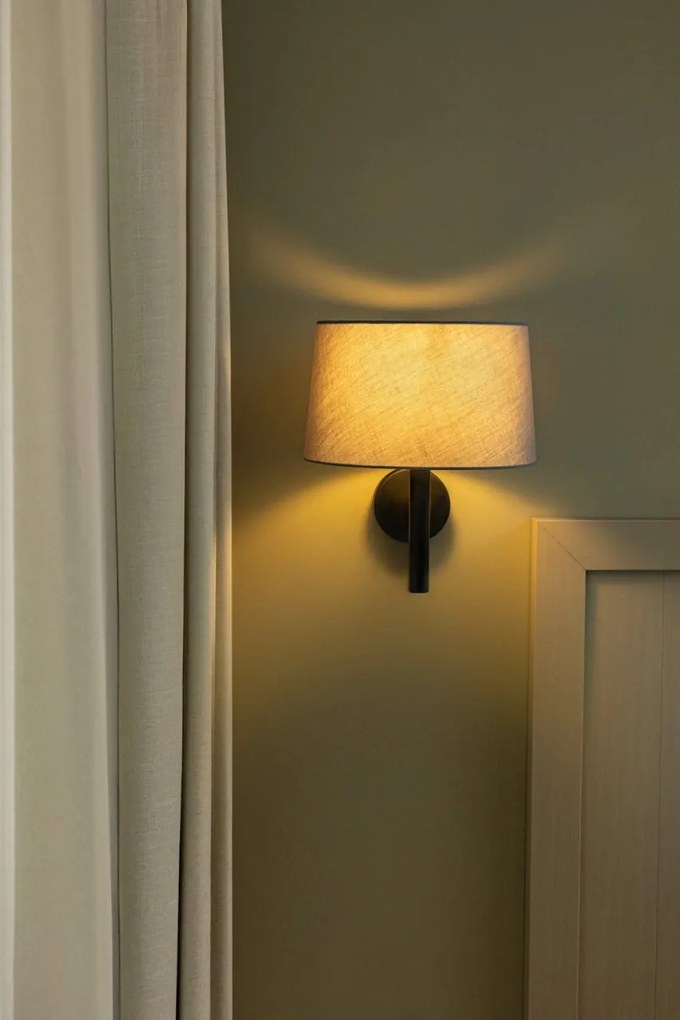 Aplica de perete abajur textil WINDSOR negru, gri