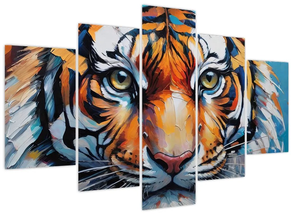 Tablou - Vedere a unui tigru, pictură (150x105 cm)