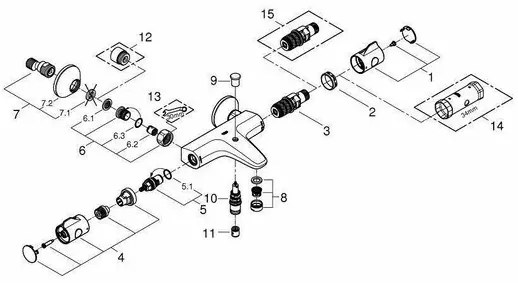 Baterie cada Grohe Grohtherm 800 termostatica