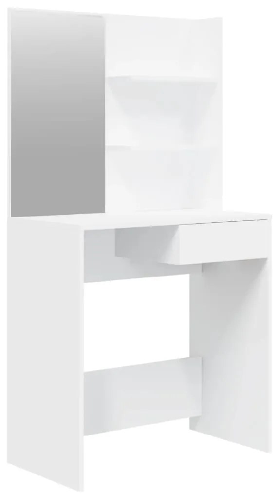 802804 vidaXL Masă de toaletă cu oglindă, alb, 74,5x40x141 cm