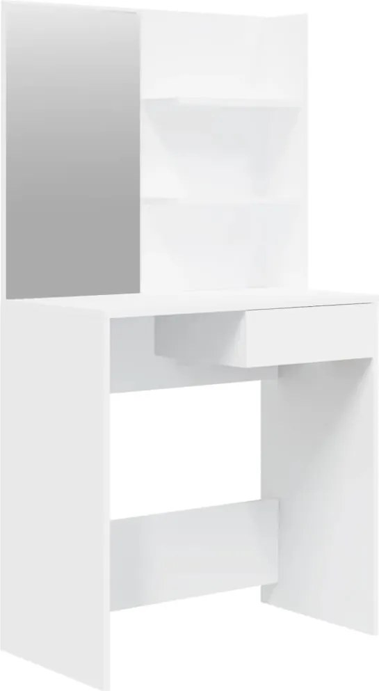 vidaXL Masă de toaletă cu oglindă, alb, 74,5x40x141 cm