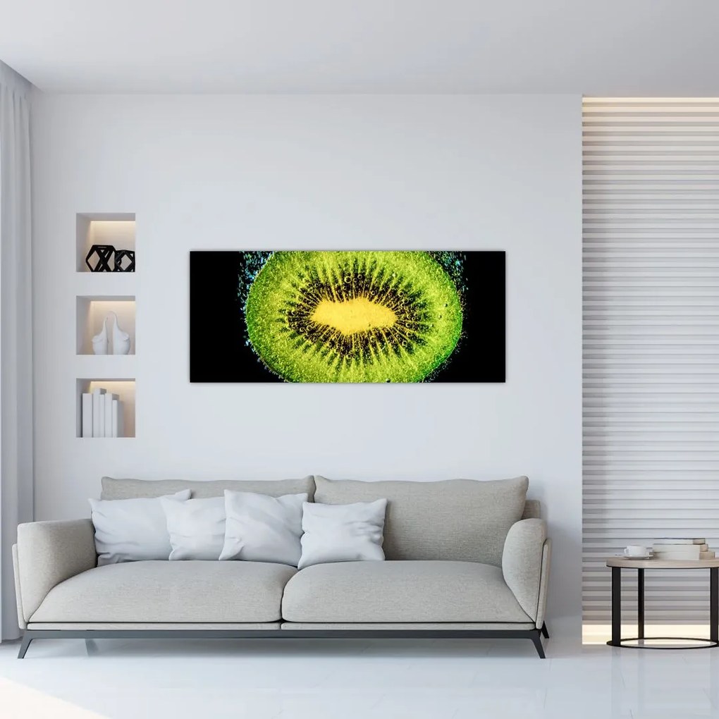 Tablou - detailu cu kiwi în apă (120x50 cm)