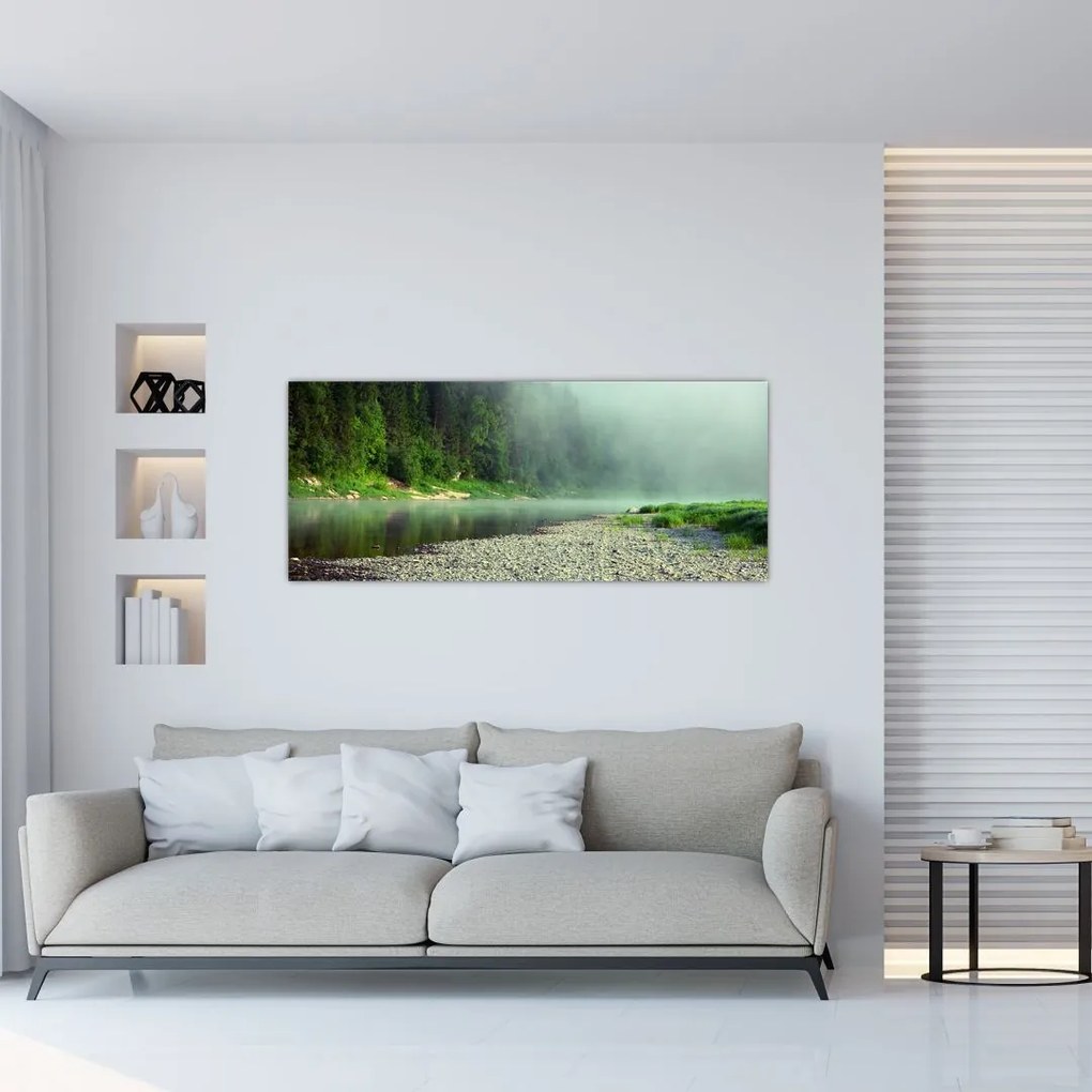 Tablou - Râu lângă pădure (120x50 cm)