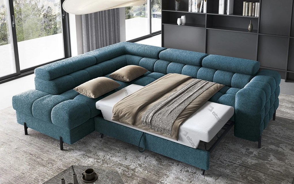 Colțar lemn masiv Ferry Extensibil Material Amore 40, 276 × 72 × 200 cm