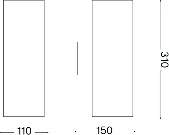 Ideal Lux - Aplică de exterior GUN, 1xE27/60W/230V, 31 cm, IP54, maro
