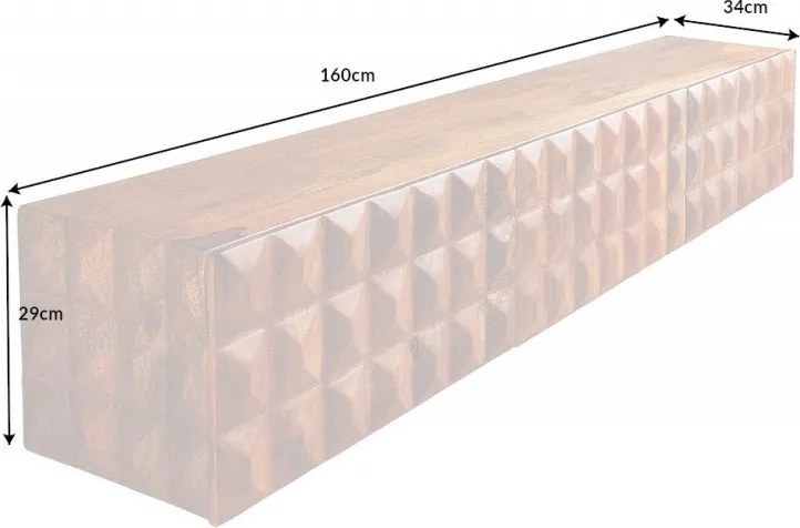 Comoda TV suspendata cu model 3D Vulcano 160cm Mango