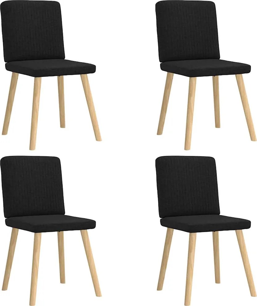 vidaXL Scaune de bucătărie, 4 buc., negru, material textil