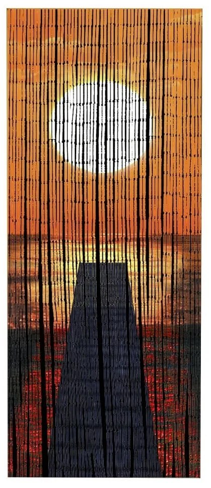 Perdea de ușă din bambus portocalie 200x90 cm Sunset - Maximex