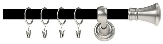 Galerie duo - PRINCE /19 - negru lucios + crom mat (Alege marime: 140 cm)