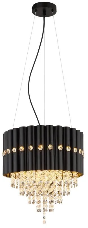Lustra suspendata, Metal Negru, Cristale K5, ELEOS 63149-3 GL