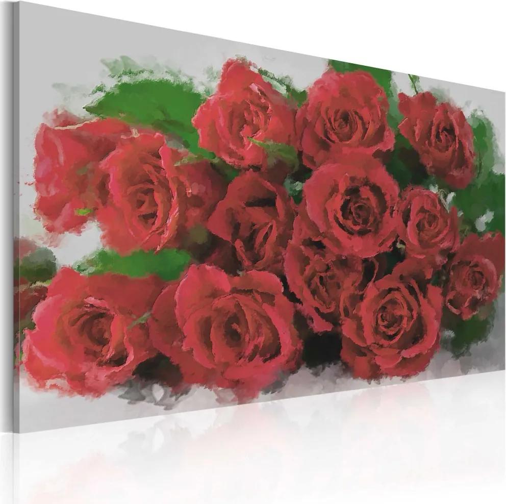 Bimago Tablou - Red red roses 60x40 cm