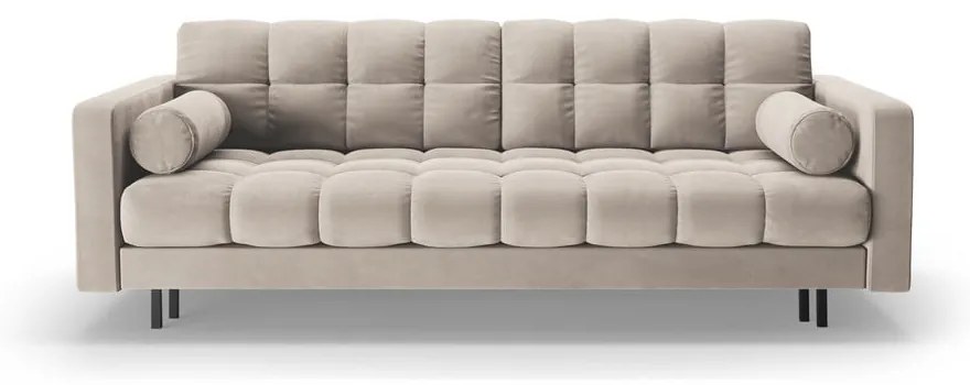 Canapea bej extensibilă, cu spațiu de depozitare cu tapițerie din catifea 222 cm Bali – Cosmopolitan Design