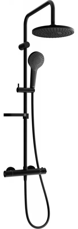 Mexen KX05 set de duș cu pară de tip ploaie și baterie termostatică, Neagră - 771500591-70