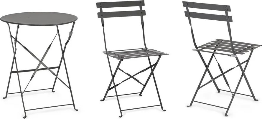 Set de dining pentru grădină gri antracit din oțel pentru 2 persoane Austin – Bizzotto