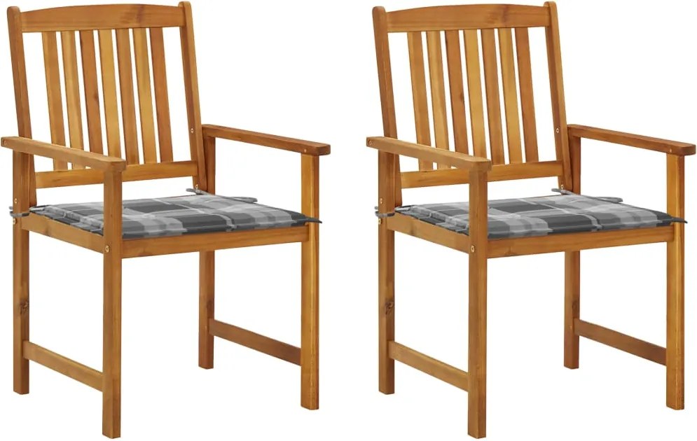 vidaXL Scaune de grădină cu perne, 2 buc., lemn masiv acacia