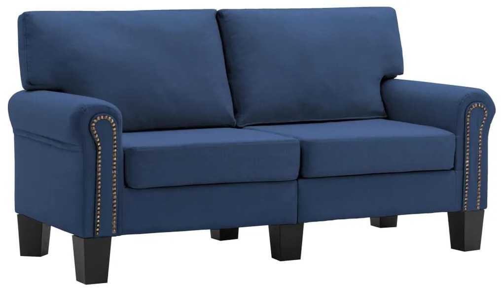 287154 vidaXL Canapea cu 2 locuri, albastru, material textil